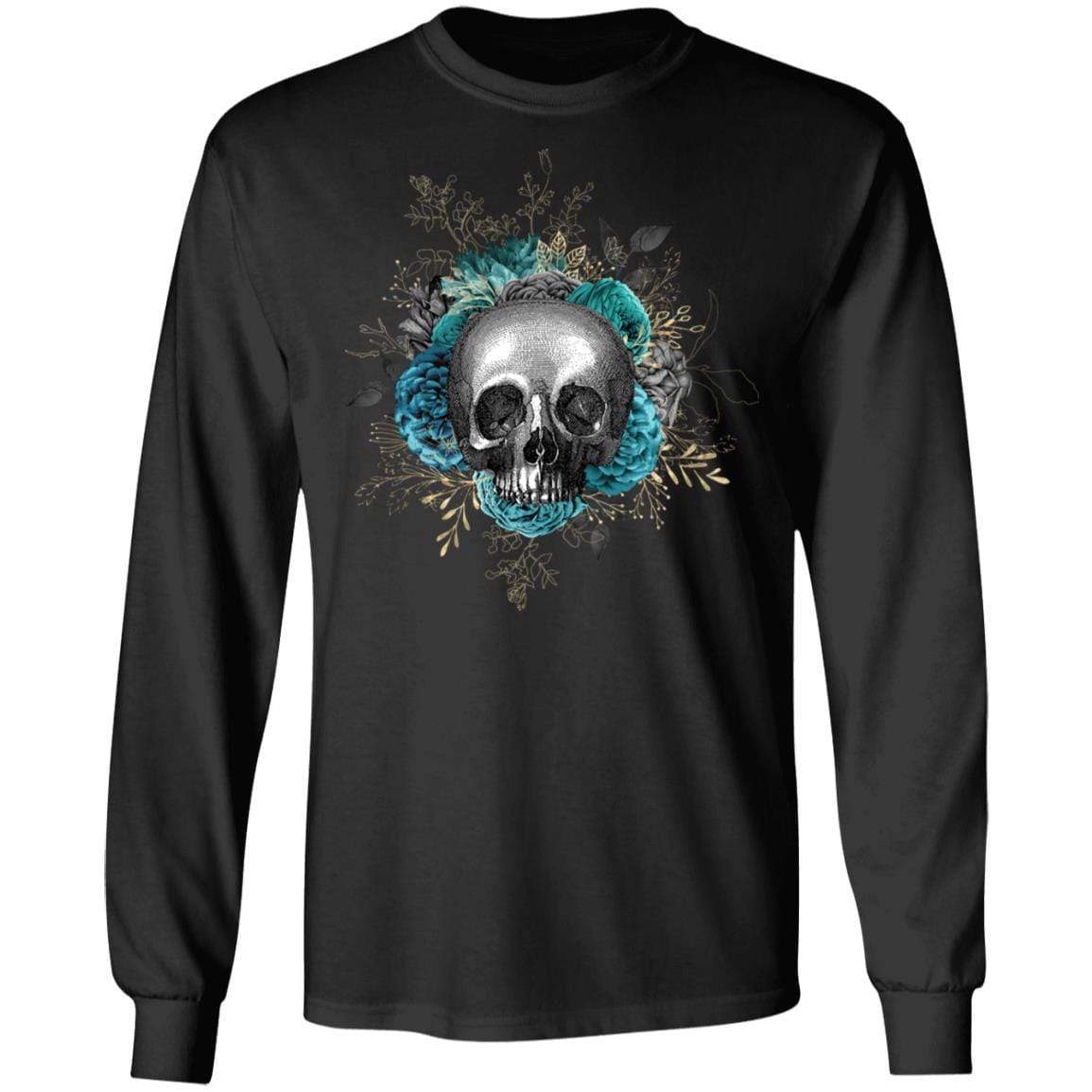 T-Shirts Black / S Winey Bitches Co Skull Design #3 LS Ultra Cotton T-Shirt WineyBitchesCo