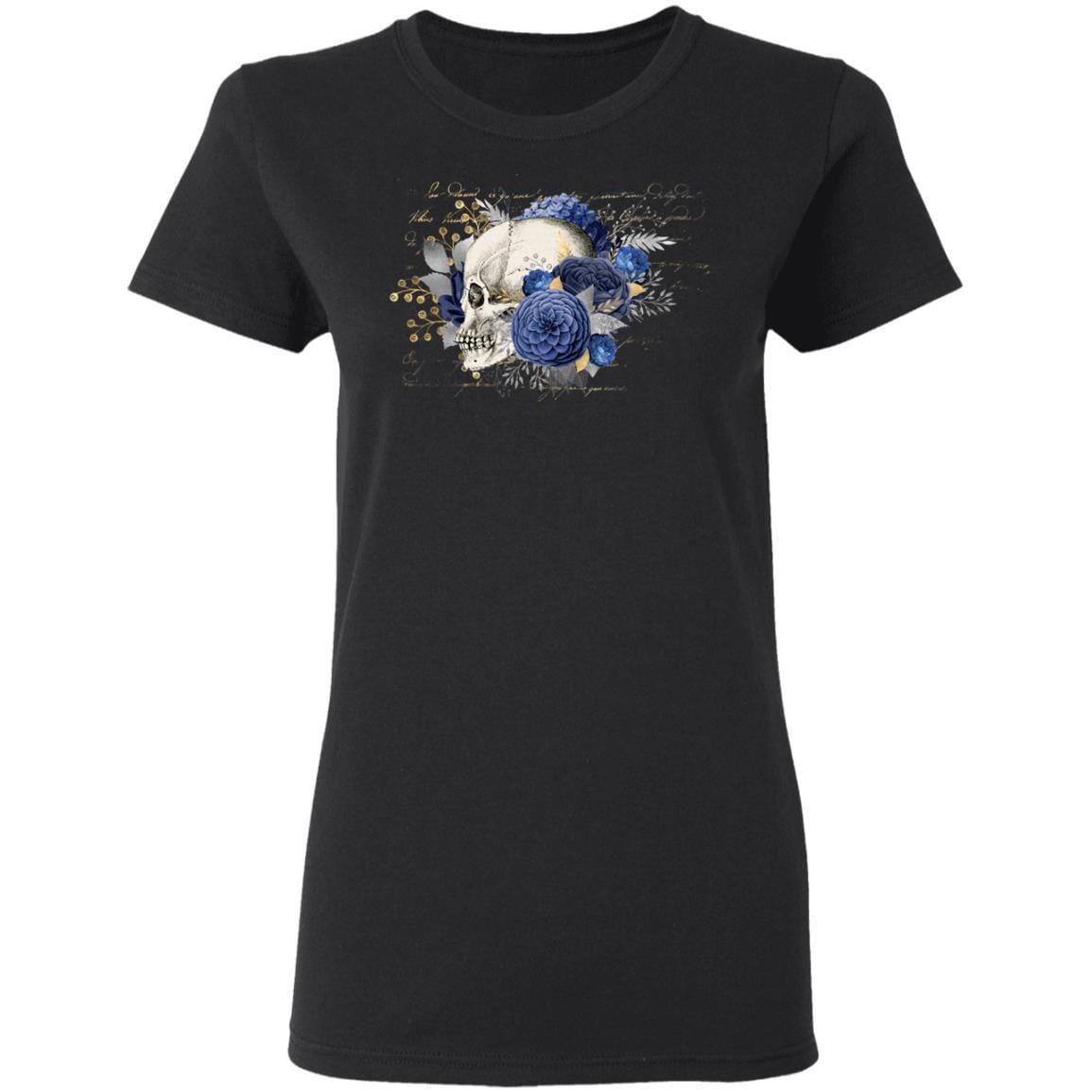 T-Shirts Black / S Winey Bitches Co Skull Design #4 Ladies' 5.3 oz. T-Shirt WineyBitchesCo
