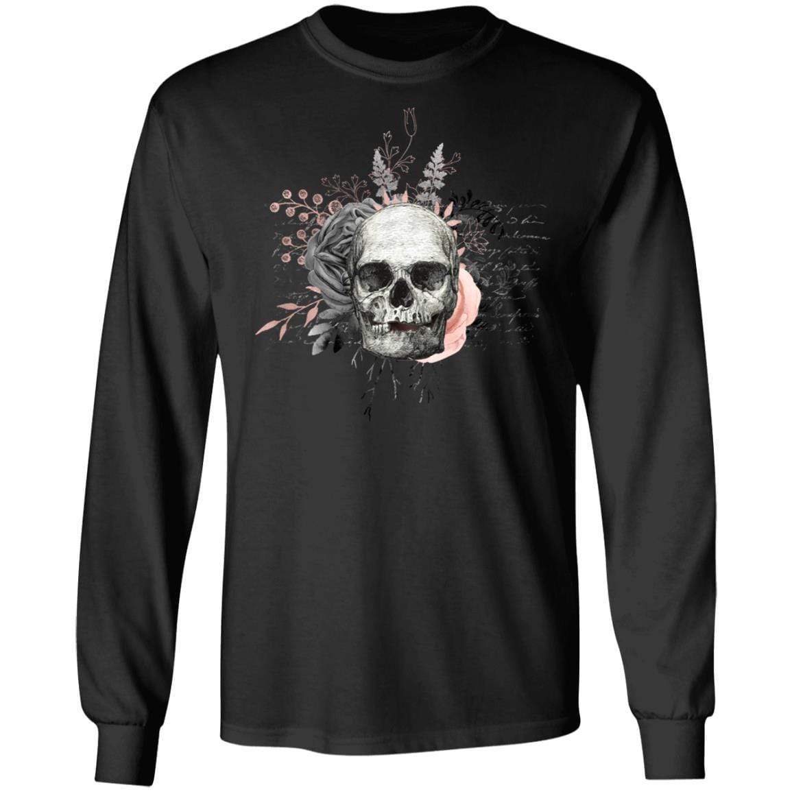 T-Shirts Black / S Winey Bitches Co Skull Design #4 LS Ultra Cotton T-Shirt WineyBitchesCo