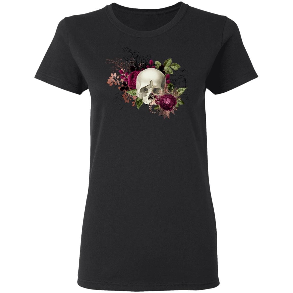 T-Shirts Black / S Winey Bitches Co Skull Design #6 Ladies' 5.3 oz. T-Shirt WineyBitchesCo