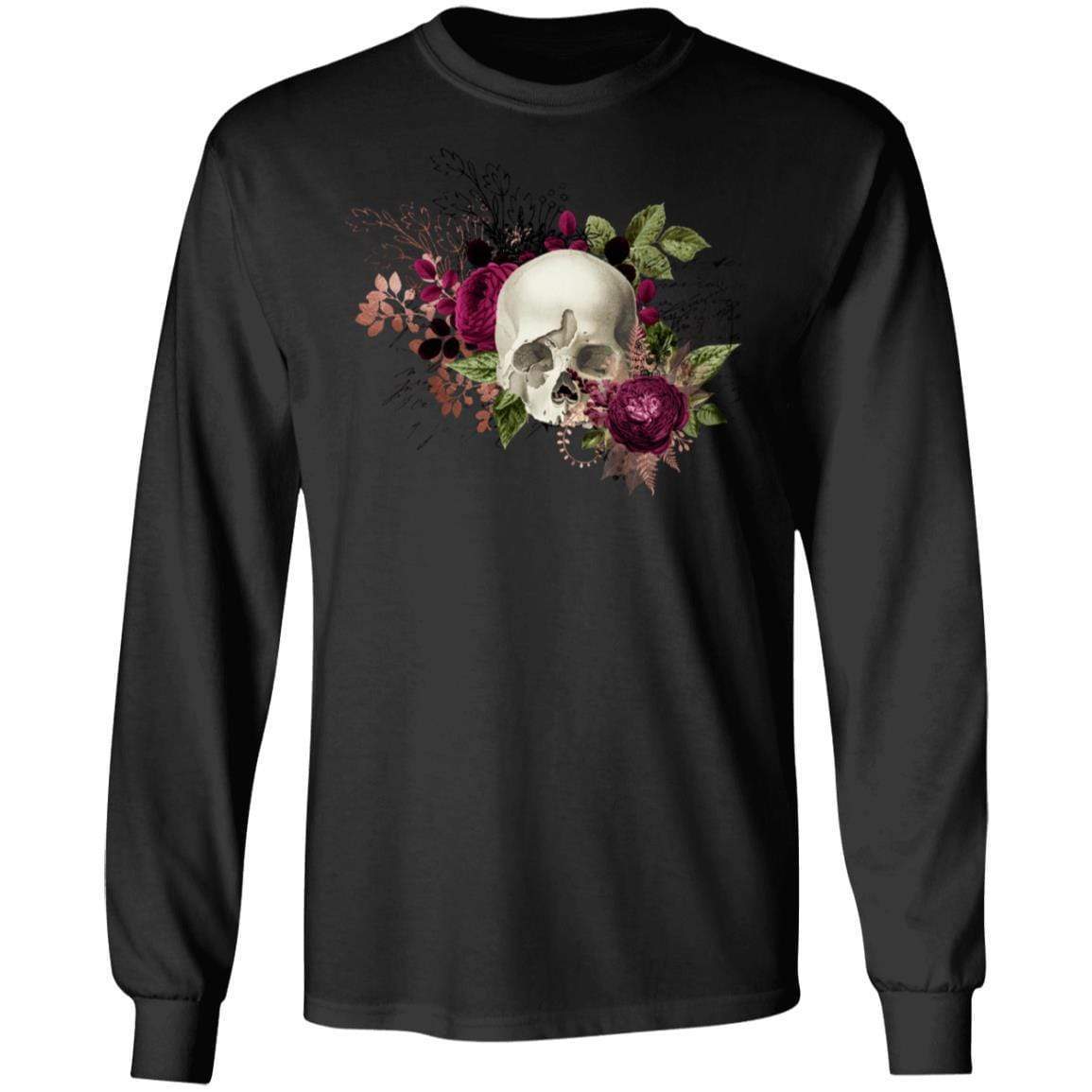 T-Shirts Black / S Winey Bitches Co Skull Design #6 LS Ultra Cotton T-Shirt WineyBitchesCo