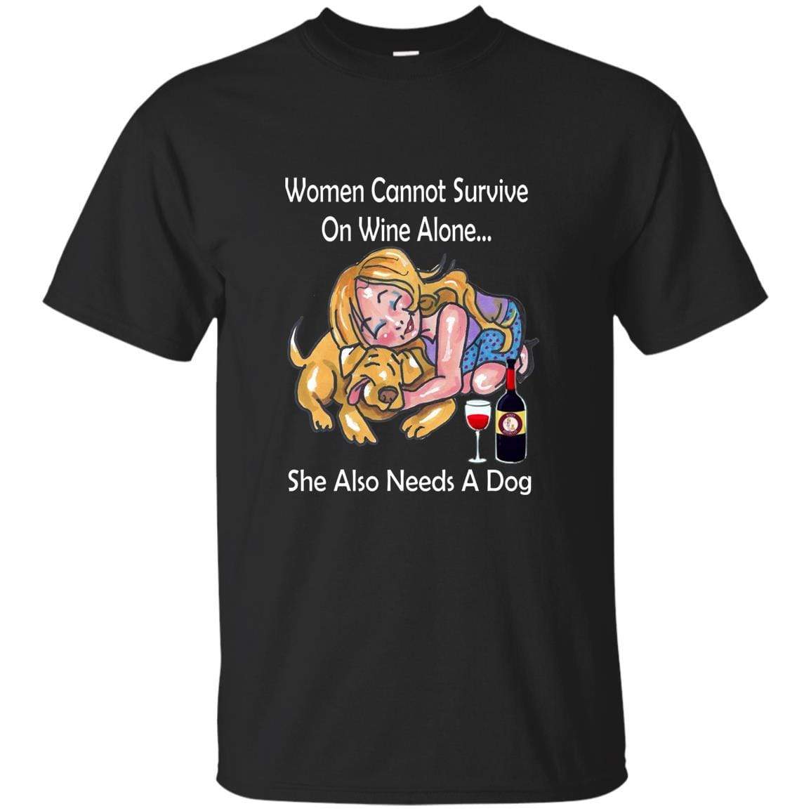 T-Shirts Black / S WineyBitches.co True or False? "Women Cannot Survive On Wine Alone.. Ultra Cotton T WineyBitchesCo