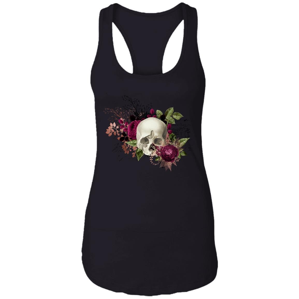 T-Shirts Black / X-Small Winey Bitches Co Skull Design #6 Ladies Ideal Racerback Tank WineyBitchesCo