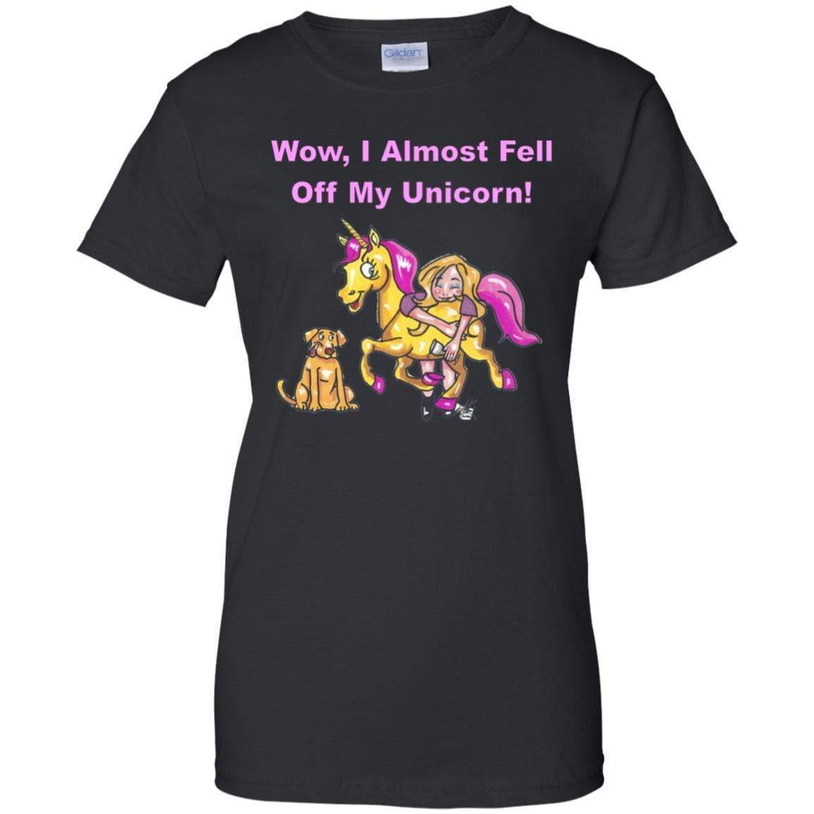 T-Shirts Black / X-Small WineyBitches.co "Wow I Almost Fell Off My Unicorn Ladies' 100% Cotton T-Shirt WineyBitchesCo