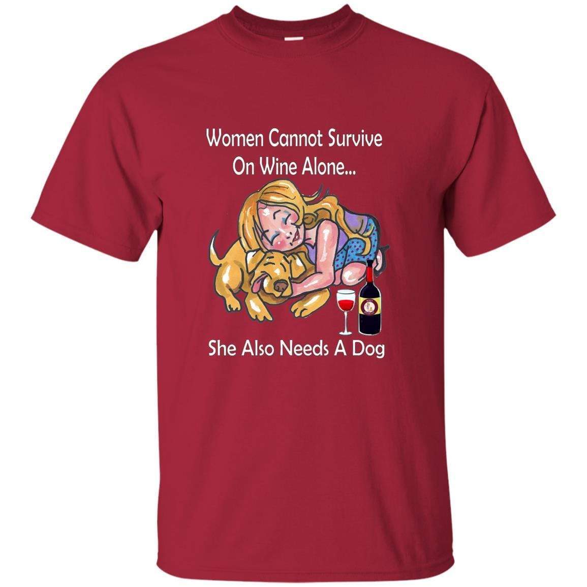 T-Shirts Cardinal / S WineyBitches.co True or False? "Women Cannot Survive On Wine Alone.. Ultra Cotton T WineyBitchesCo