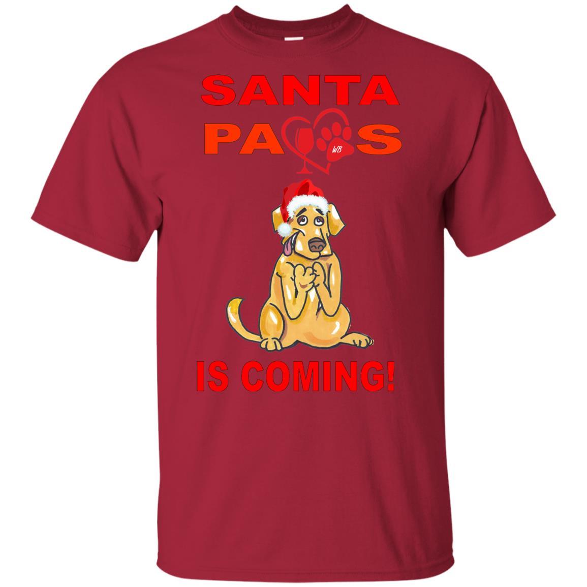 T-Shirts Cardinal / YXS WineyBitches.co Santa Paws Is Coming Youth Ultra Cotton T-Shirt WineyBitchesCo