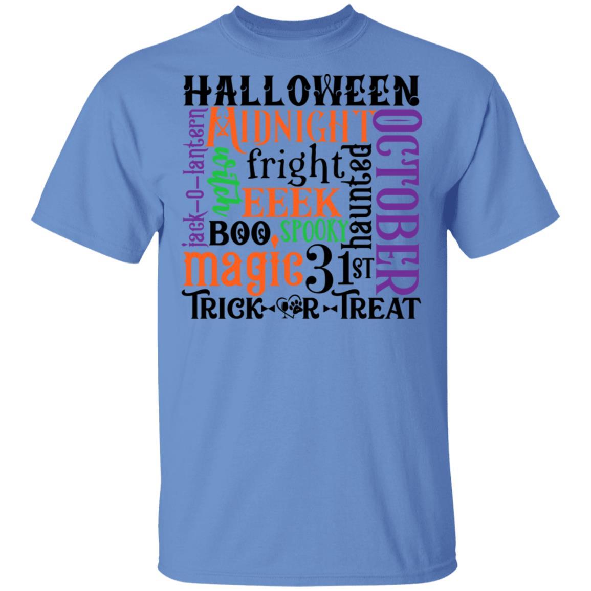 T-Shirts Carolina Blue / S Winey Bitches Co "Halloween Word Jumble" 5.3 oz. T-Shirt WineyBitchesCo