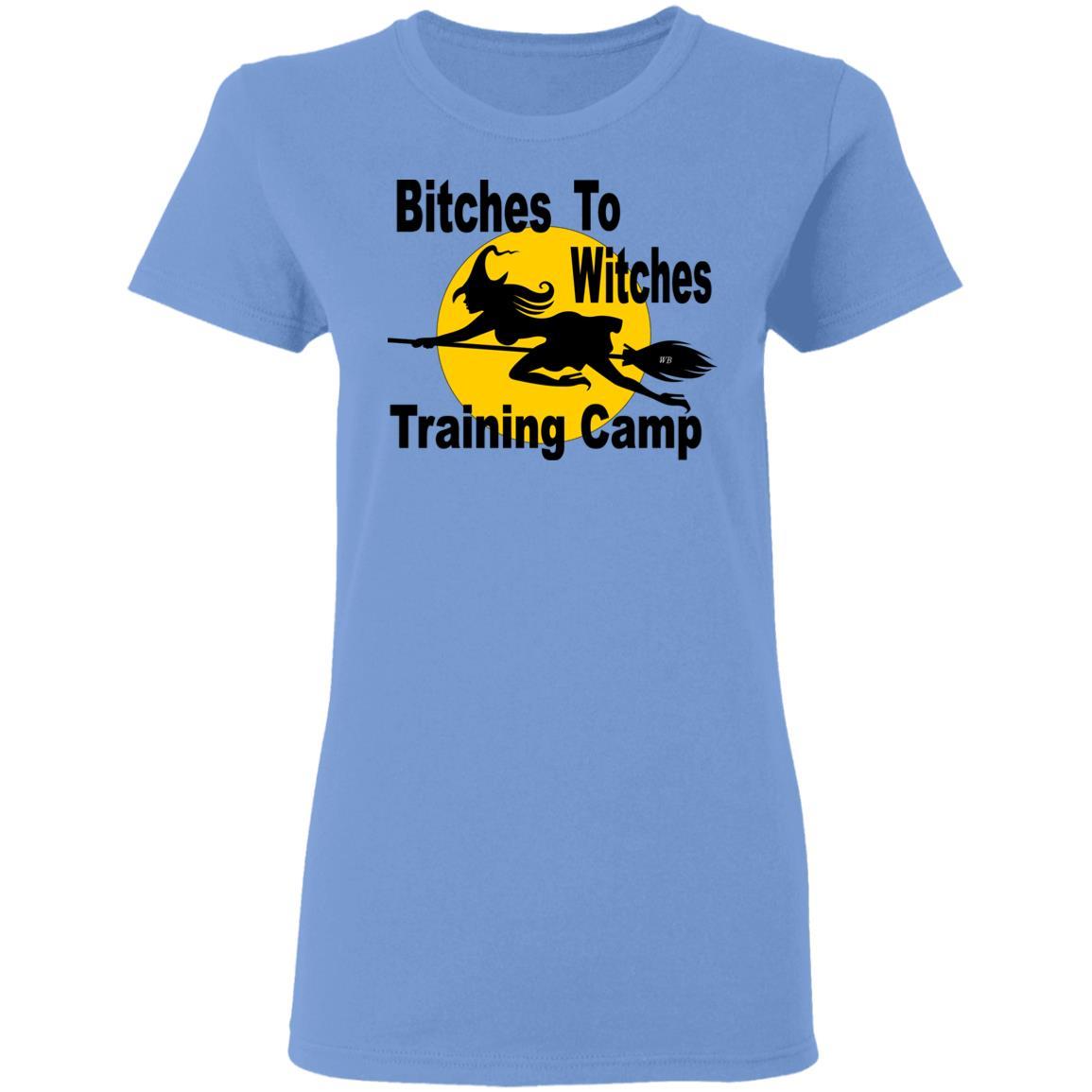 T-Shirts Carolina Blue / S WineyBitches.Co "Bitches To Witches Training Camp" Halloween Ladies' 5.3 oz. T-Shirt WineyBitchesCo