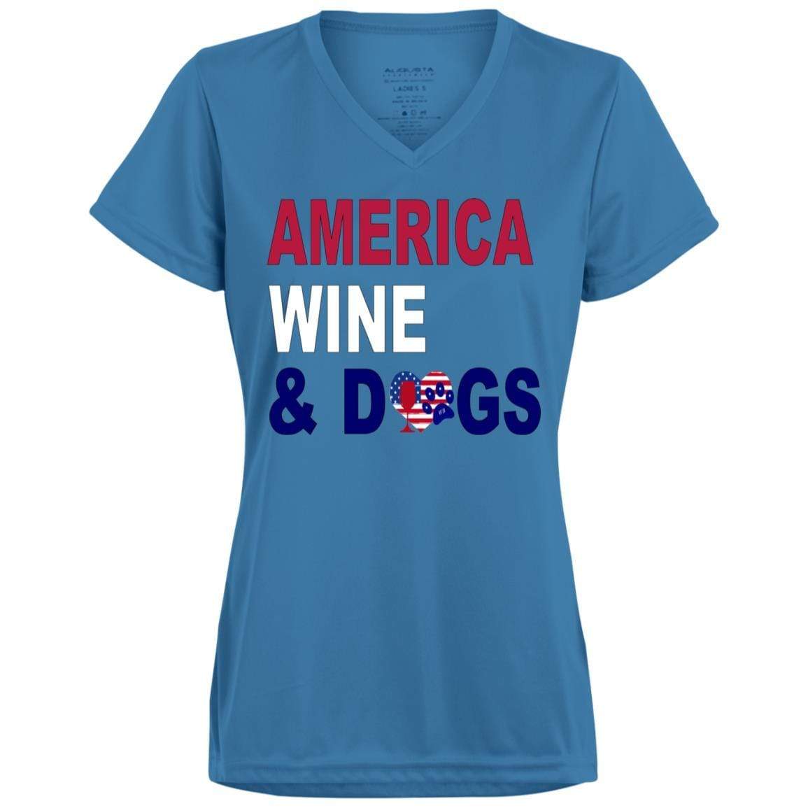 T-Shirts Columbia Blue / X-Small WineyBitches.Co America Wine Dogs Ladies' Wicking T-Shirt WineyBitchesCo