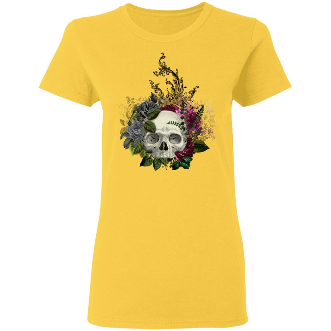 T-Shirts Daisy / S Winey Bitches Co Skull Design #1 Ladies' 5.3 oz. T-Shirt WineyBitchesCo
