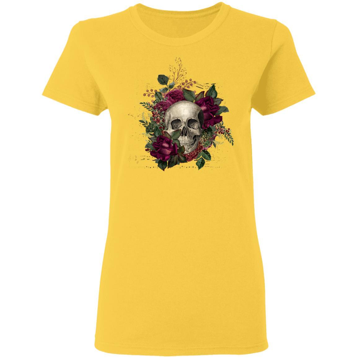 T-Shirts Daisy / S Winey Bitches Co Skull Design #2 Ladies' 5.3 oz. T-Shirt WineyBitchesCo