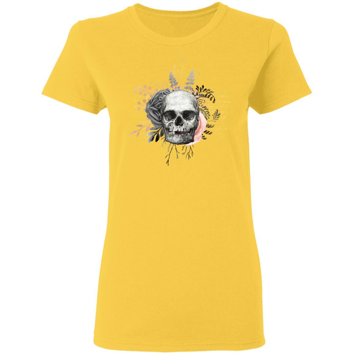 T-Shirts Daisy / S Winey Bitches Co Skull Design # 3 Ladies' 5.3 oz. T-Shirt WineyBitchesCo