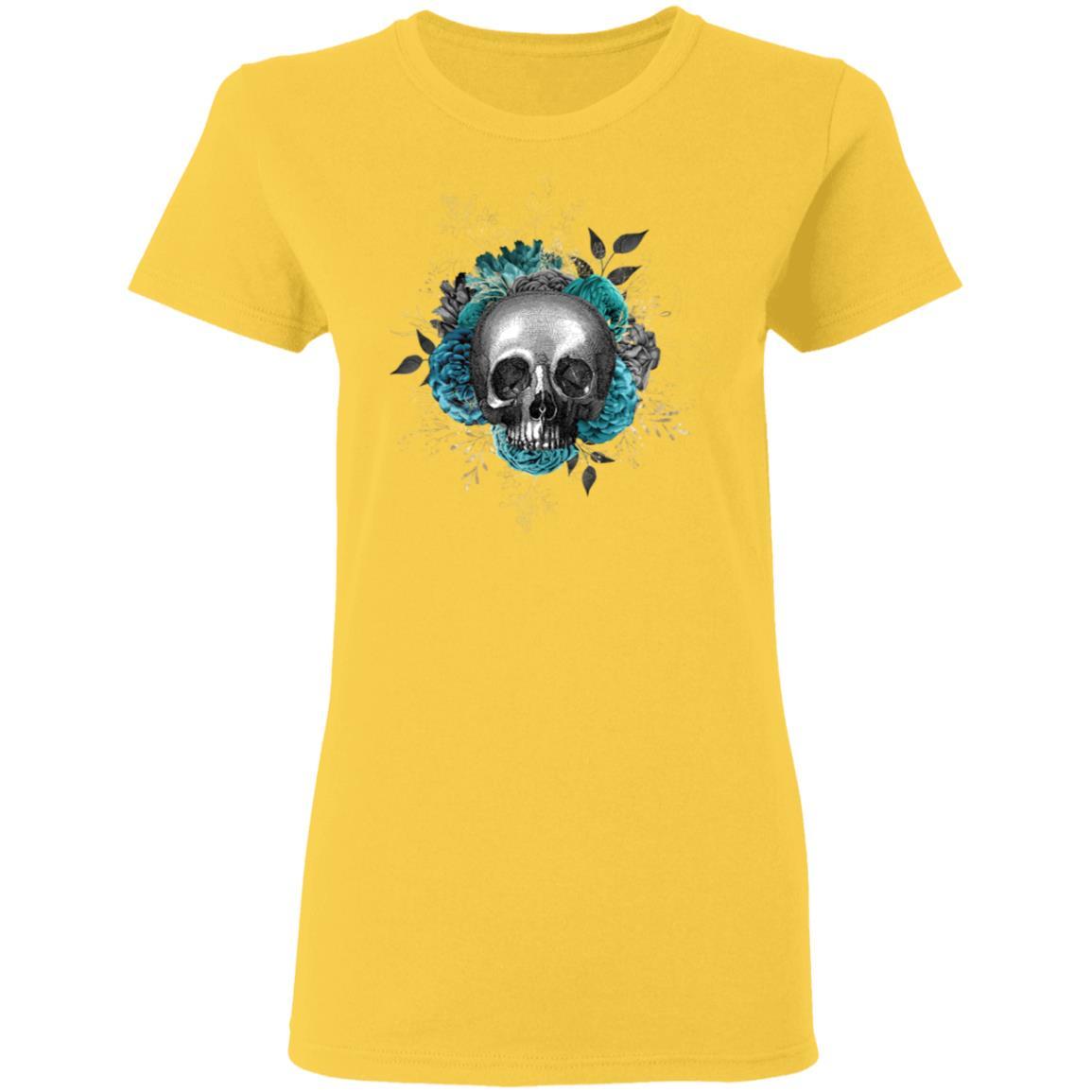 T-Shirts Daisy / S Winey Bitches Co Skull Design #3 Ladies' 5.3 oz. T-Shirt WineyBitchesCo