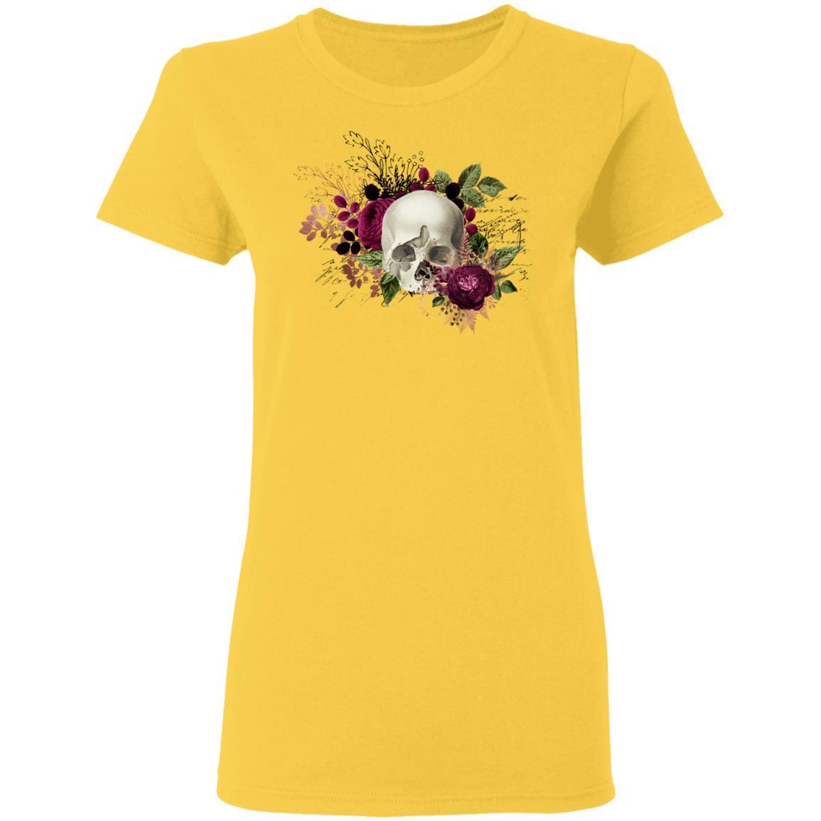 T-Shirts Daisy / S Winey Bitches Co Skull Design #6 Ladies' 5.3 oz. T-Shirt WineyBitchesCo