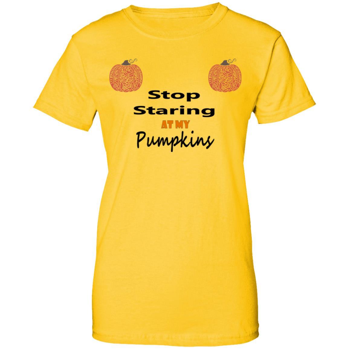 T-Shirts Daisy / X-Small WineyBitches.Co "Stop Staring At My Pumpkins" Ladies' 100% Cotton T-Shirt WineyBitchesCo