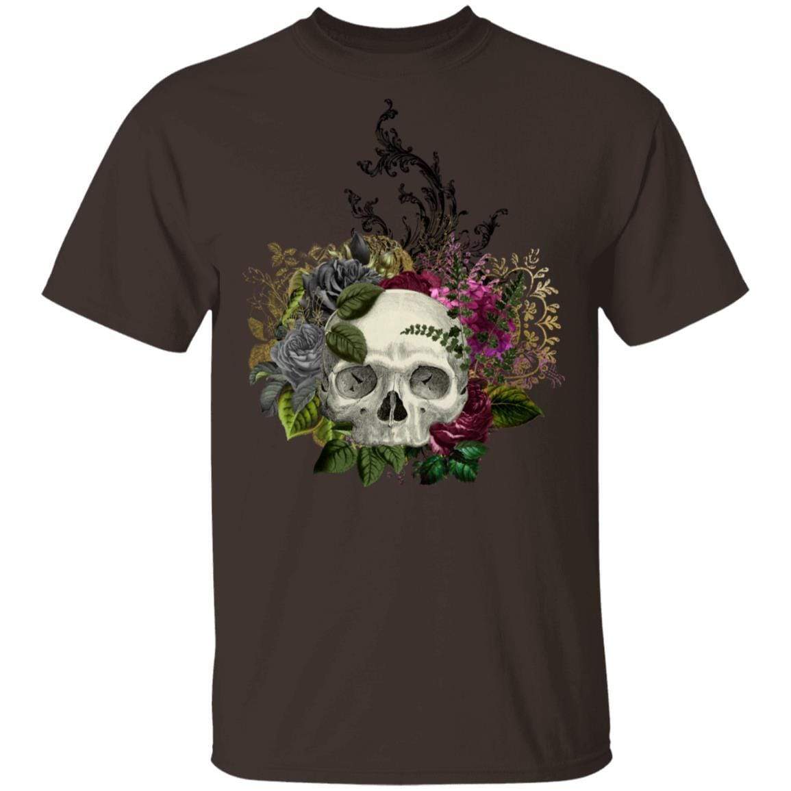 T-Shirts Dark Chocolate / S Winey Bitches Co Skull Design #1 5.3 oz. T-Shirt WineyBitchesCo