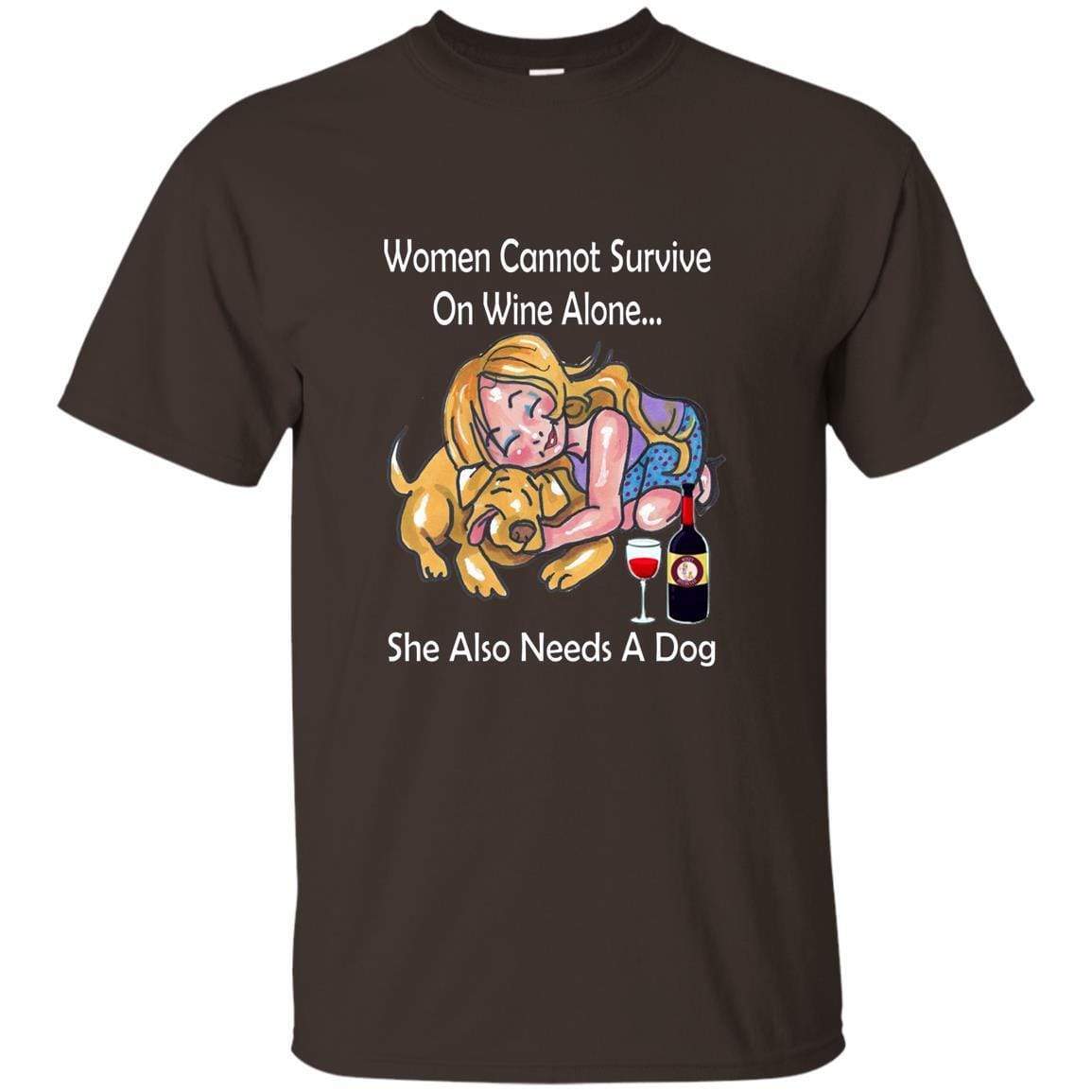 T-Shirts Dark Chocolate / S WineyBitches.co True or False? "Women Cannot Survive On Wine Alone.. Ultra Cotton T WineyBitchesCo