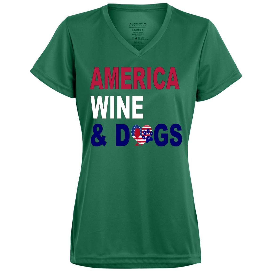 T-Shirts Dark Green / X-Small WineyBitches.Co America Wine Dogs Ladies' Wicking T-Shirt WineyBitchesCo