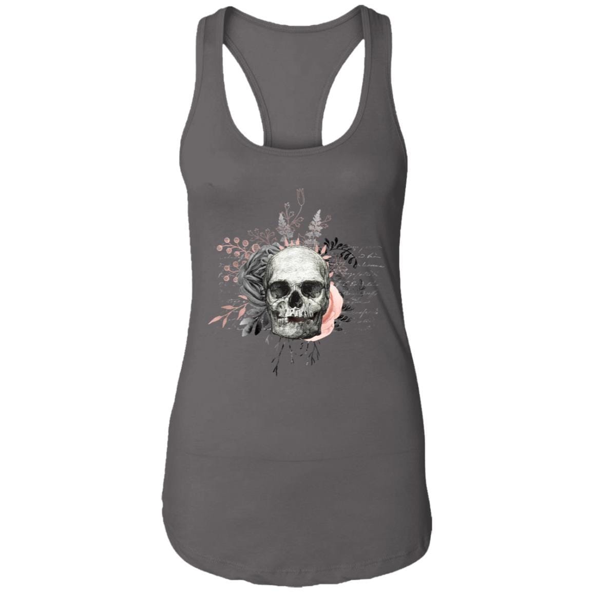 T-Shirts Dark Grey / X-Small Winey Bitches Co Skull Design #4 Ladies Ideal Racerback Tank WineyBitchesCo