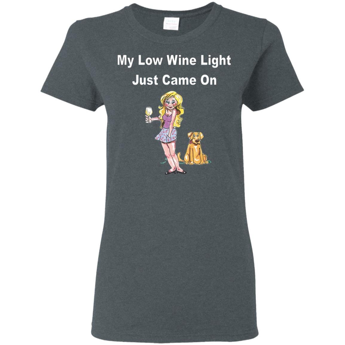 T-Shirts Dark Heather / S WineyBitches.co 'Low Wine Light" Ladies' 5.3 oz. T-Shirt WineyBitchesCo