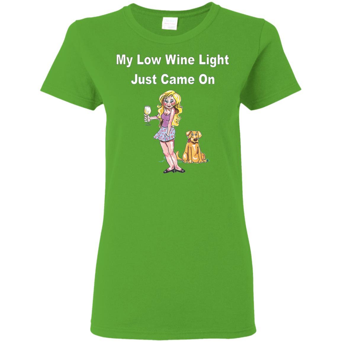 T-Shirts Electric Green / S WineyBitches.co 'Low Wine Light" Ladies' 5.3 oz. T-Shirt WineyBitchesCo