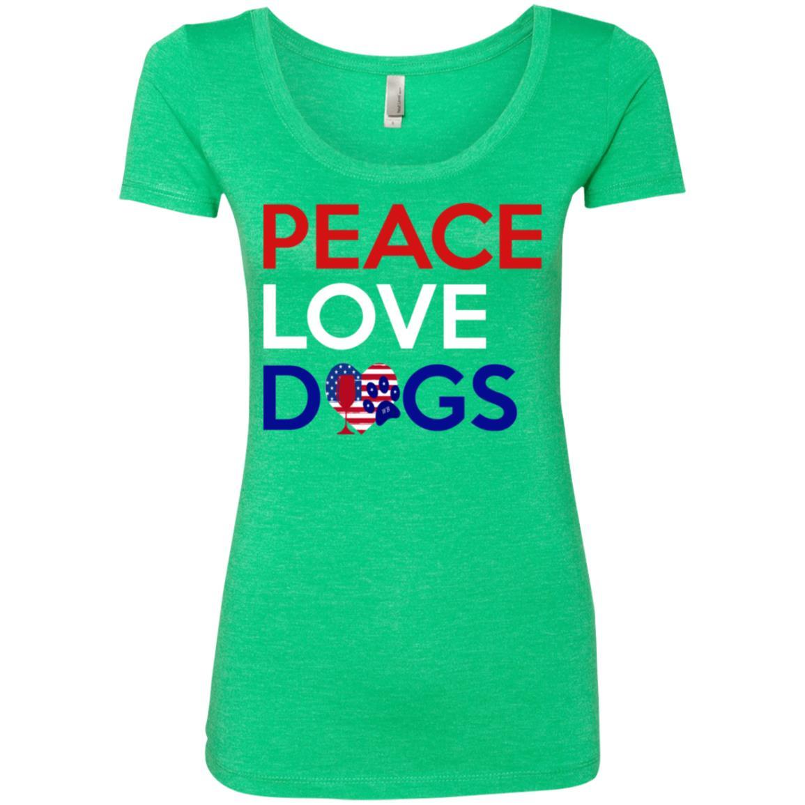 T-Shirts Envy / S WineyBitches.Co Peace Love Dogs Ladies' Triblend Scoop WineyBitchesCo