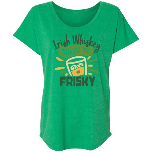 T-Shirts Envy / X-Small Winey Bitches Co "Irish Whiskey Makes Me Frisky" Ladies' Triblend Dolman Sleeve WineyBitchesCo
