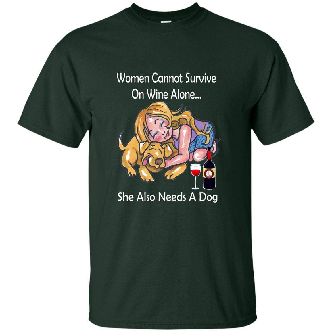 T-Shirts Forest / S WineyBitches.co True or False? "Women Cannot Survive On Wine Alone.. Ultra Cotton T WineyBitchesCo