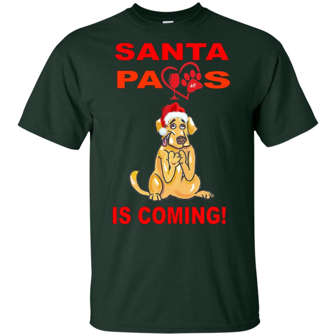 T-Shirts Forest / YXS WineyBitches.co Santa Paws Is Coming Youth Ultra Cotton T-Shirt WineyBitchesCo