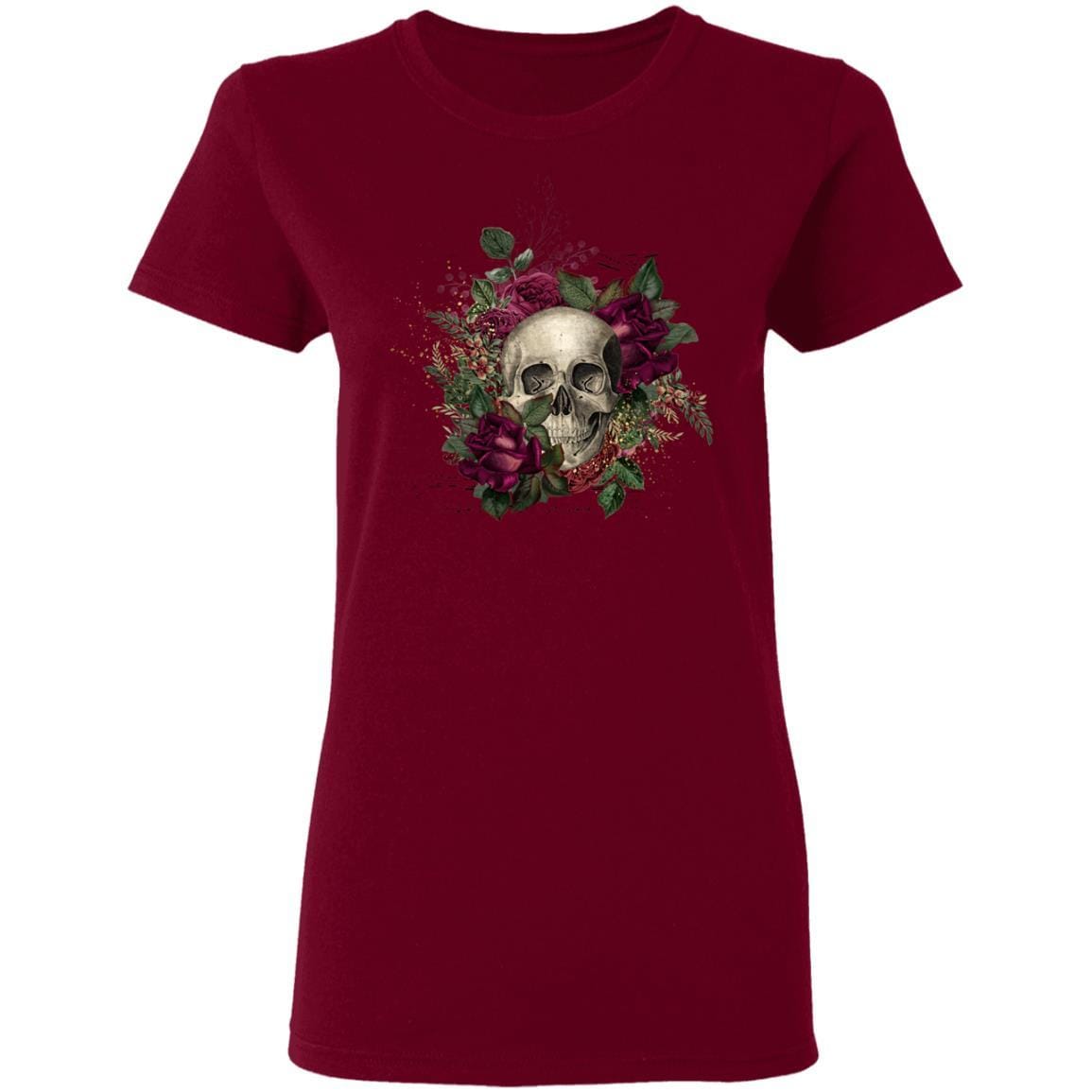 T-Shirts Garnet / S Winey Bitches Co Skull Design #2 Ladies' 5.3 oz. T-Shirt WineyBitchesCo