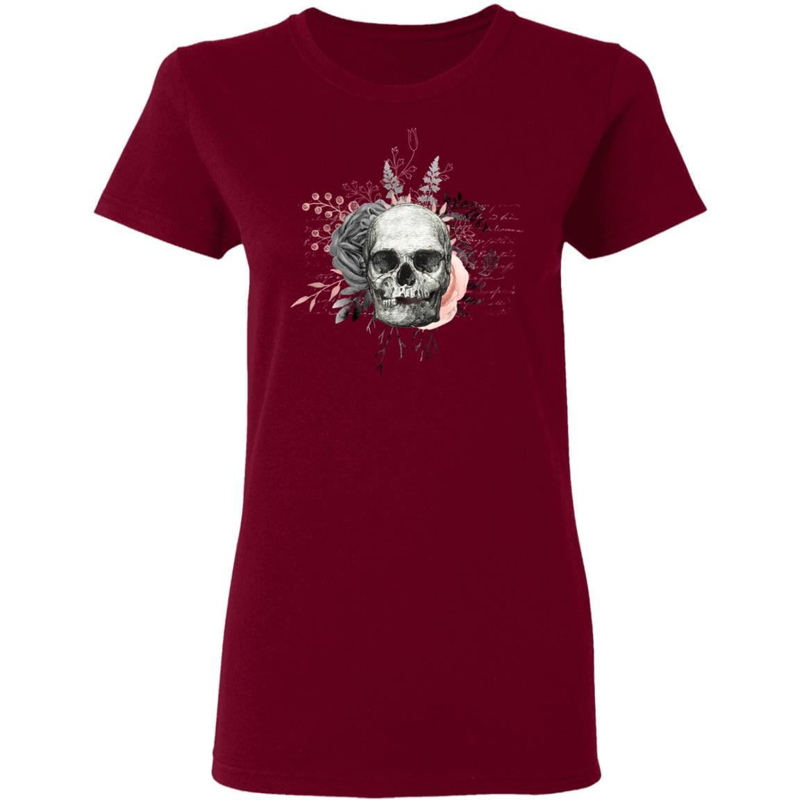 T-Shirts Garnet / S Winey Bitches Co Skull Design # 3 Ladies' 5.3 oz. T-Shirt WineyBitchesCo