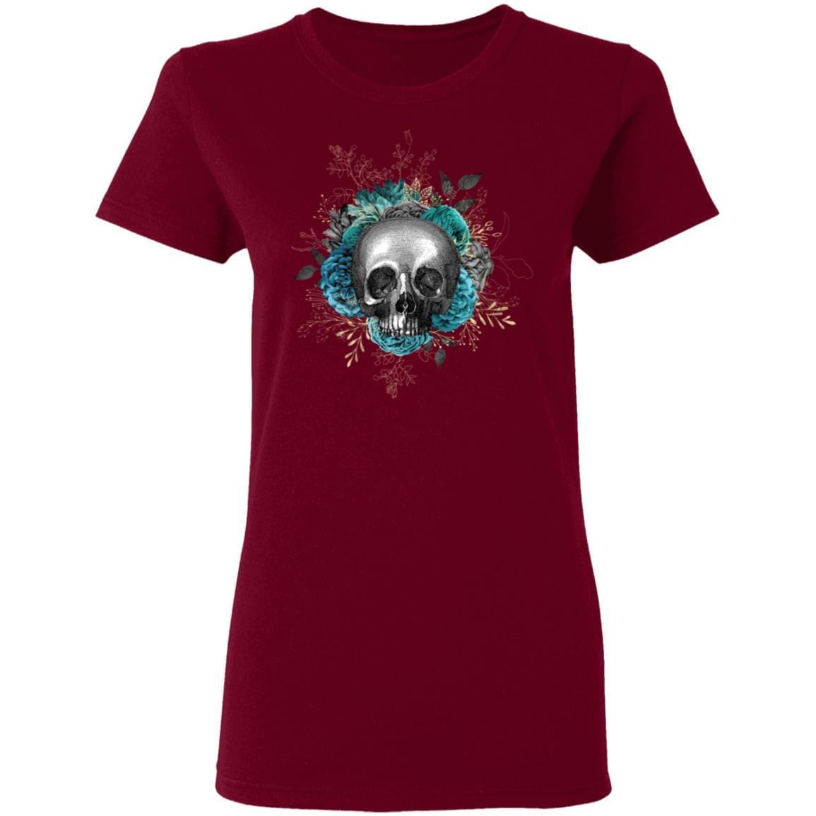 T-Shirts Garnet / S Winey Bitches Co Skull Design #3 Ladies' 5.3 oz. T-Shirt WineyBitchesCo