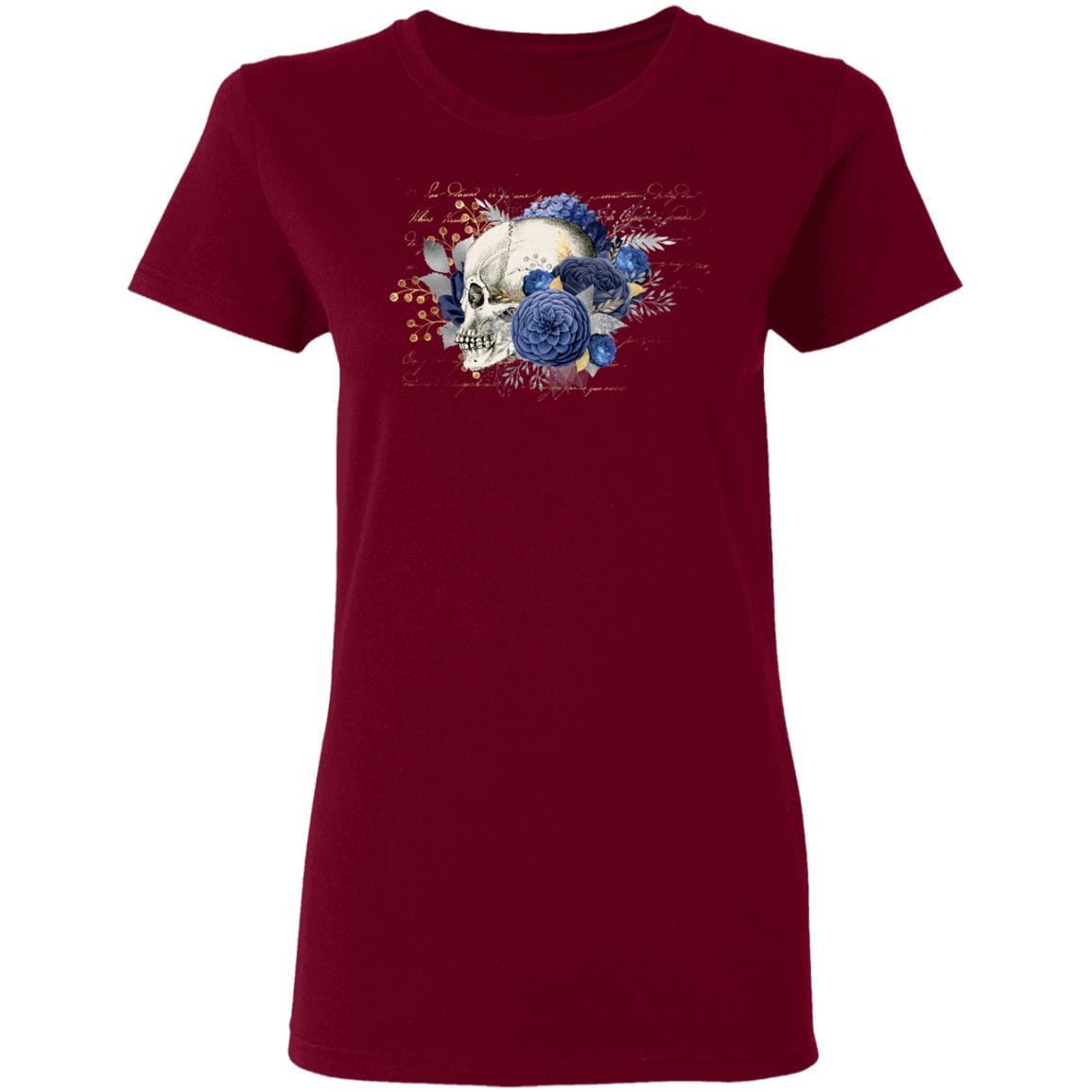 T-Shirts Garnet / S Winey Bitches Co Skull Design #4 Ladies' 5.3 oz. T-Shirt WineyBitchesCo