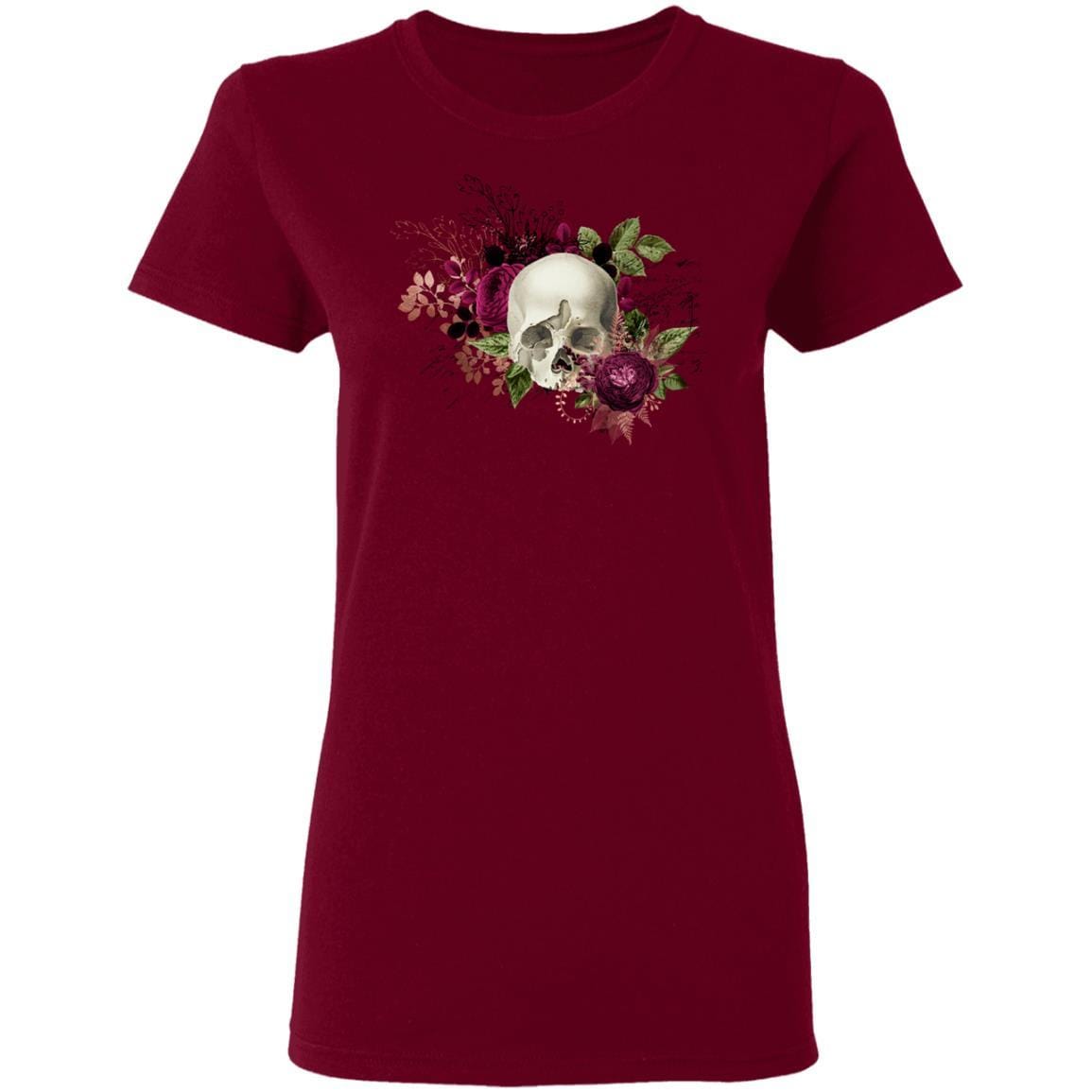 T-Shirts Garnet / S Winey Bitches Co Skull Design #6 Ladies' 5.3 oz. T-Shirt WineyBitchesCo