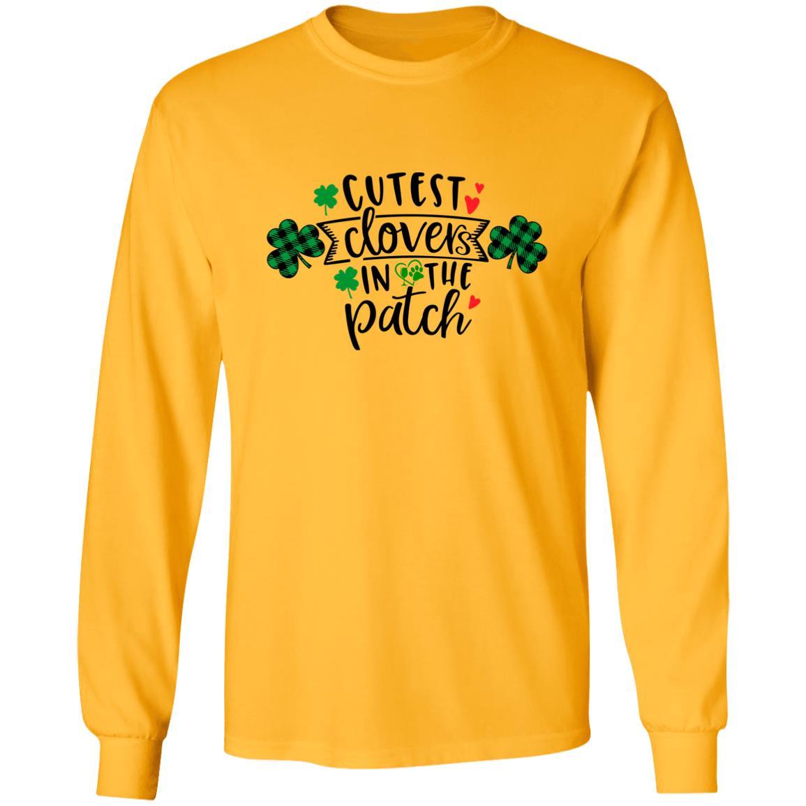 T-Shirts Gold / S Winey Bitches Co "Cutest Clovers in the Patch" LS Ultra Cotton T-Shirt WineyBitchesCo