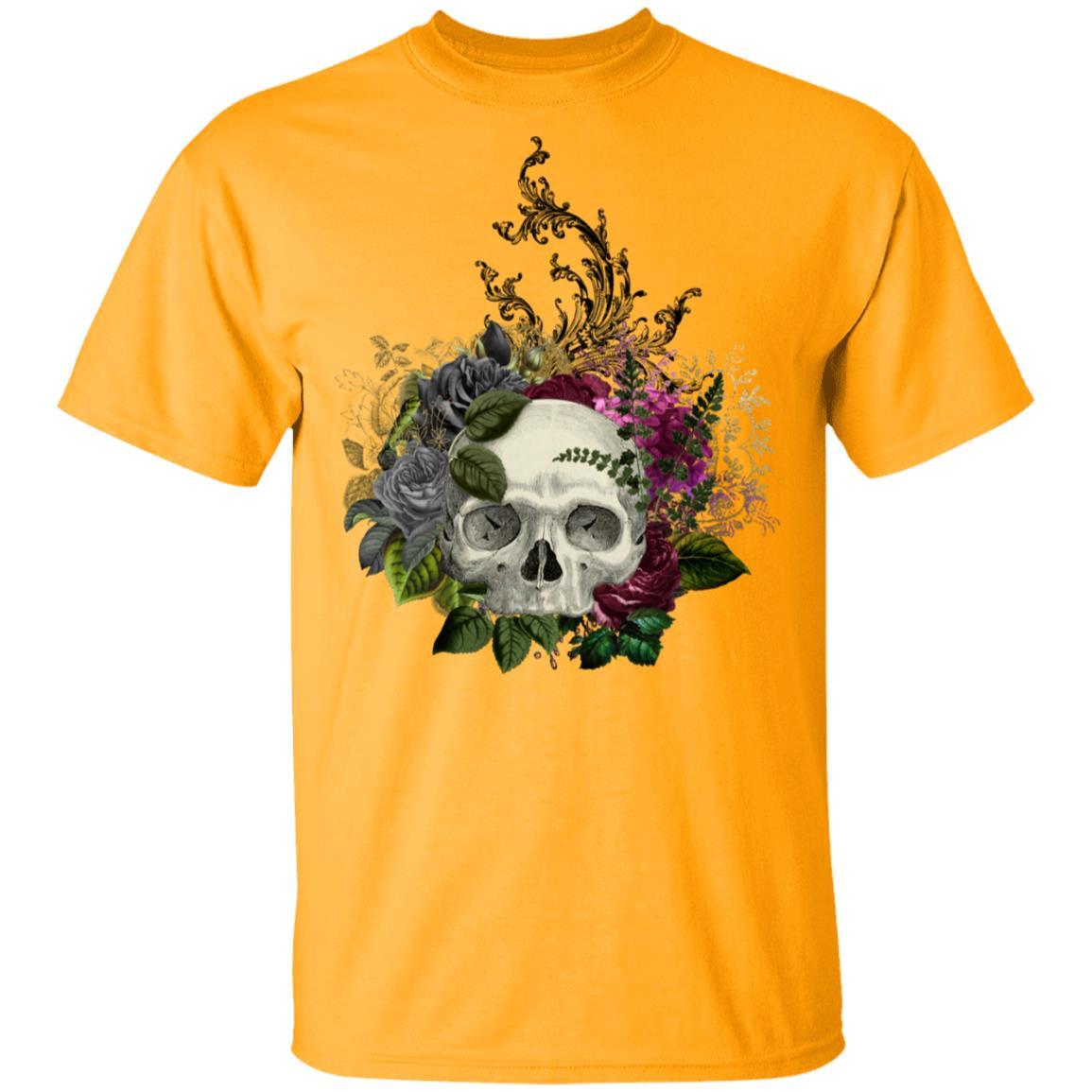 T-Shirts Gold / S Winey Bitches Co Skull Design #1 5.3 oz. T-Shirt WineyBitchesCo