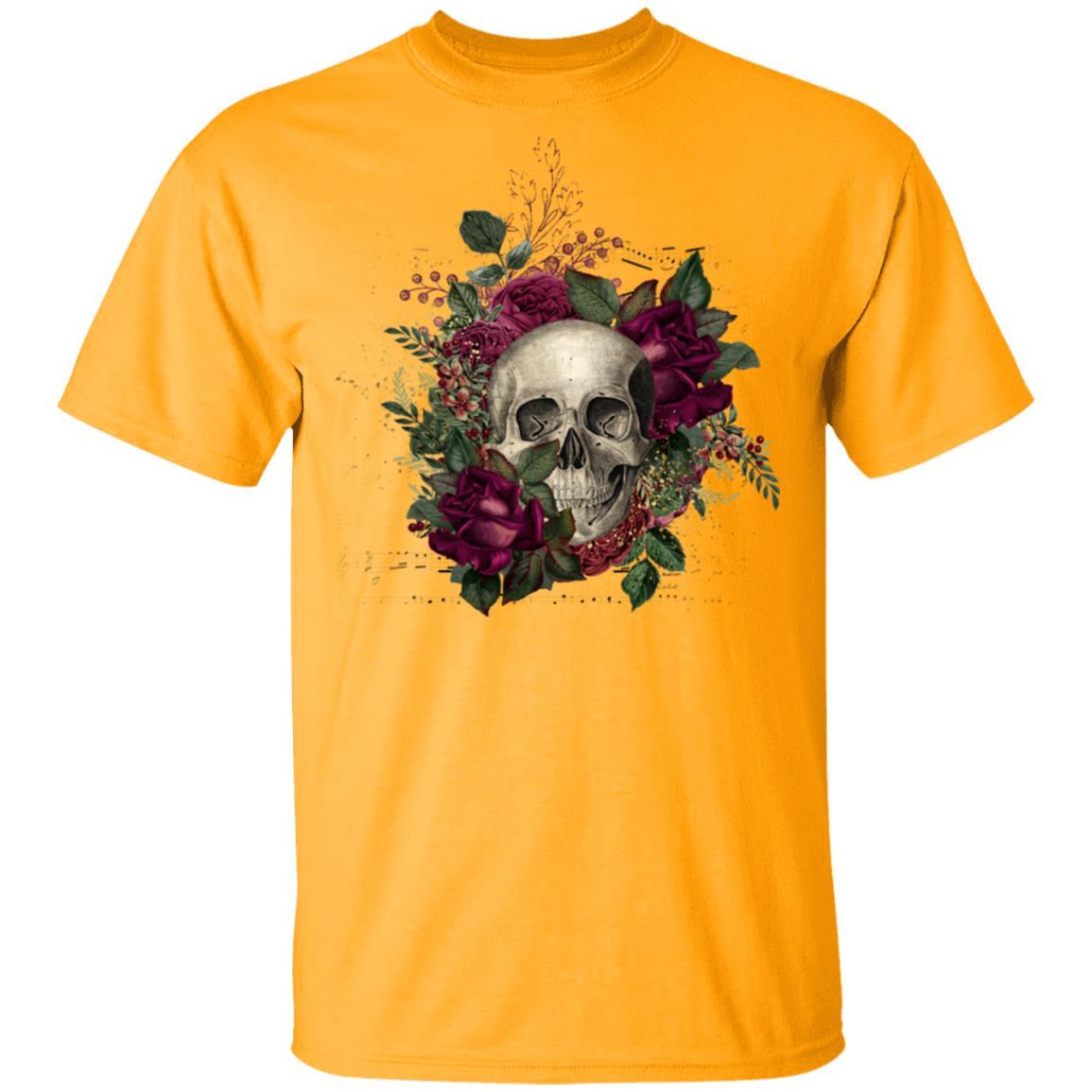 T-Shirts Gold / S Winey Bitches Co Skull Design #2 5.3 oz. T-Shirt WineyBitchesCo