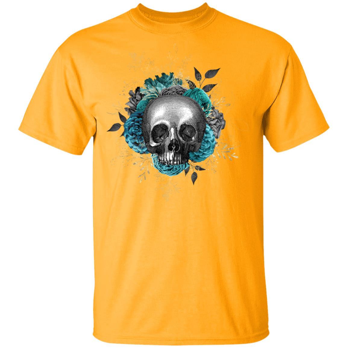 T-Shirts Gold / S Winey Bitches Co Skull Design #3 5.3 oz. T-Shirt WineyBitchesCo