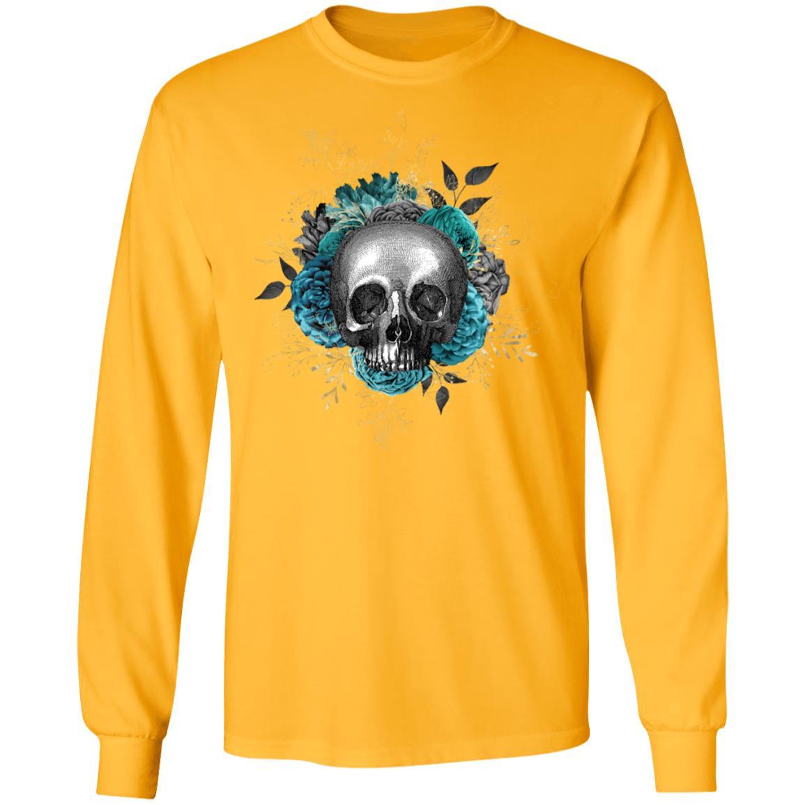 T-Shirts Gold / S Winey Bitches Co Skull Design #3 LS Ultra Cotton T-Shirt WineyBitchesCo