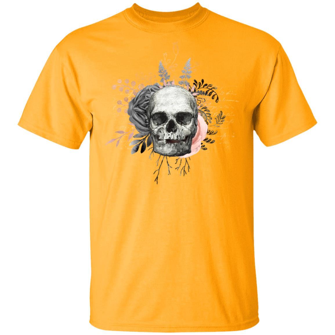 T-Shirts Gold / S Winey Bitches Co Skull Design #4 5.3 oz. T-Shirt WineyBitchesCo