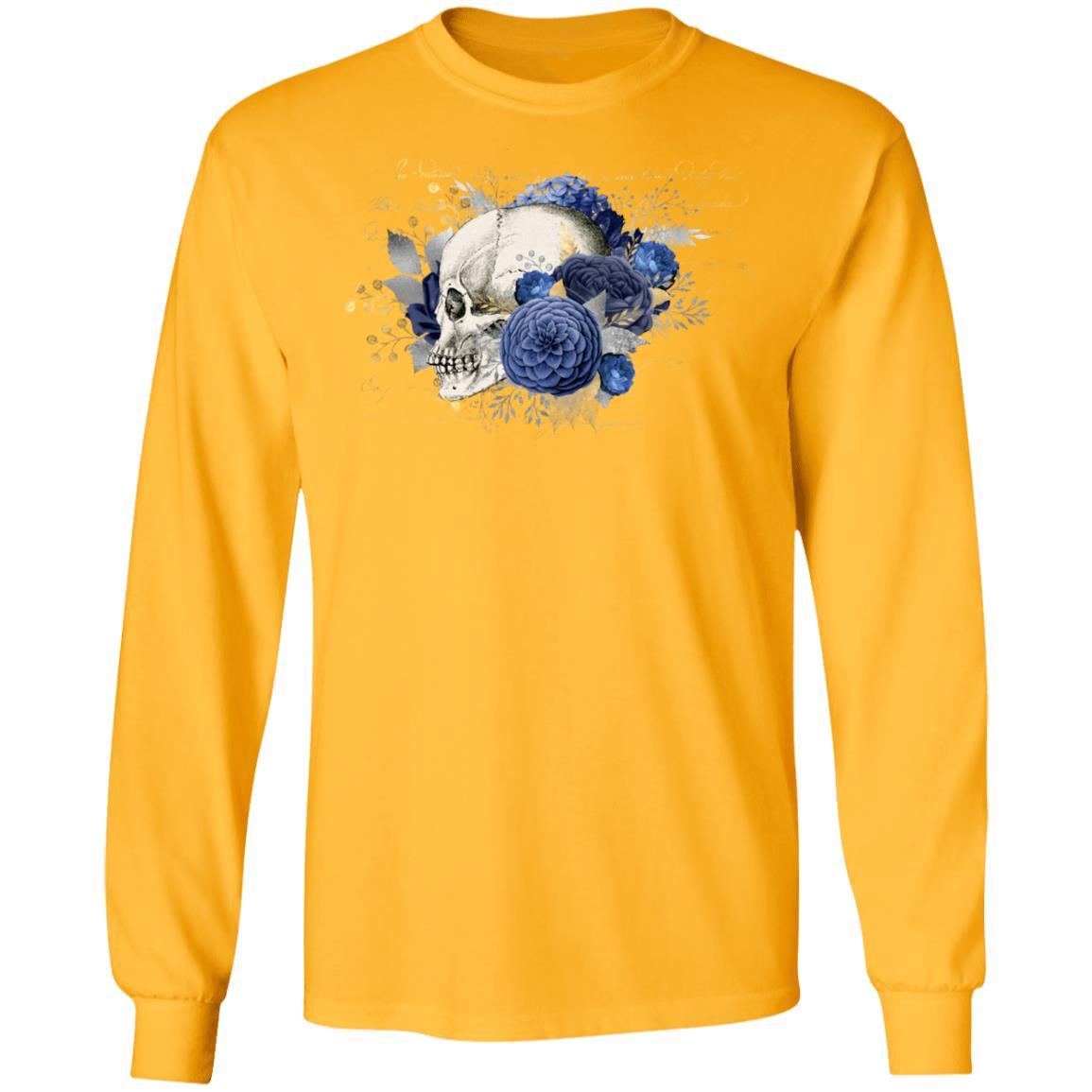 T-Shirts Gold / S Winey Bitches Co Skull Design #5 LS Ultra Cotton T-Shirt WineyBitchesCo