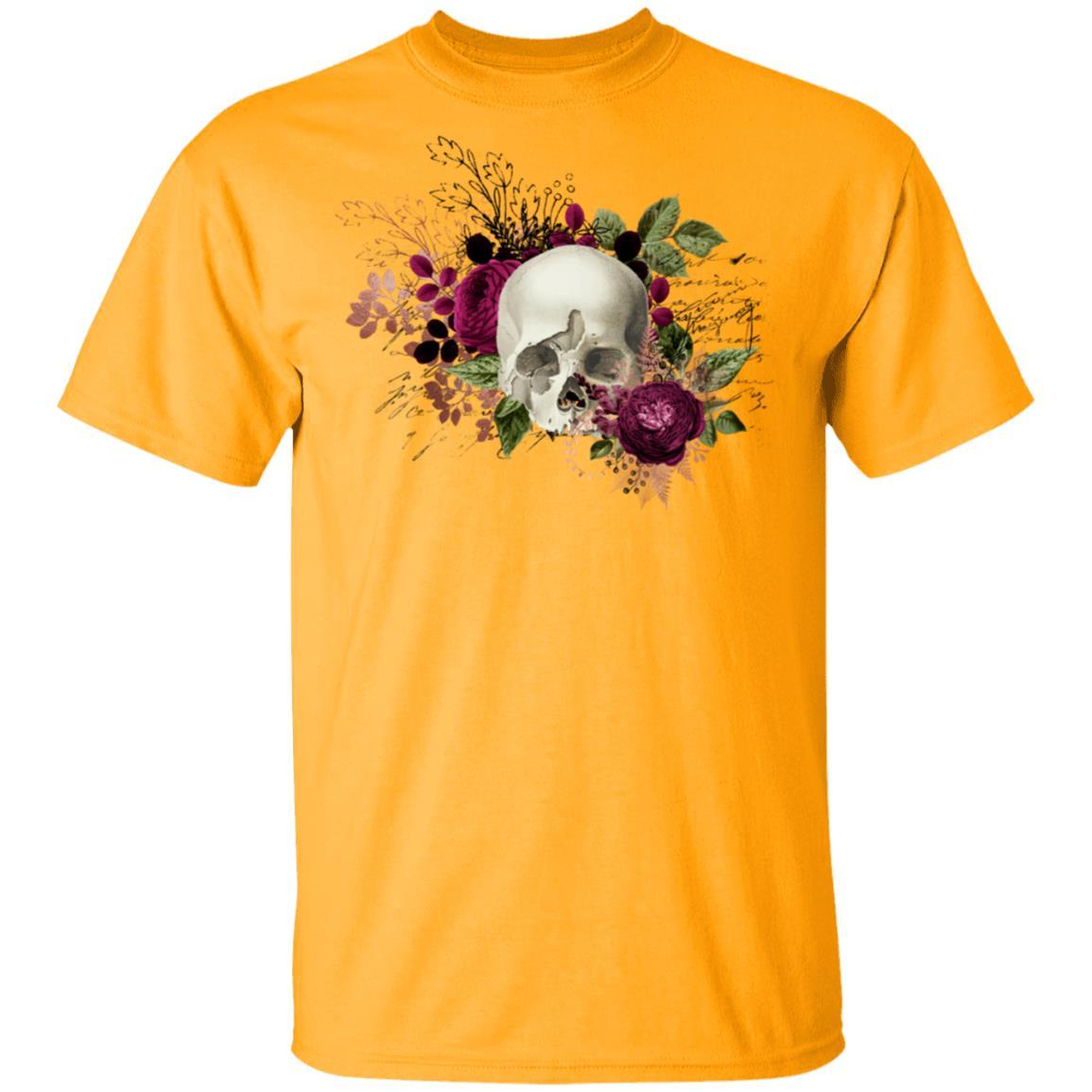 T-Shirts Gold / S Winey Bitches Co Skull Design #6 5.3 oz. T-Shirt WineyBitchesCo