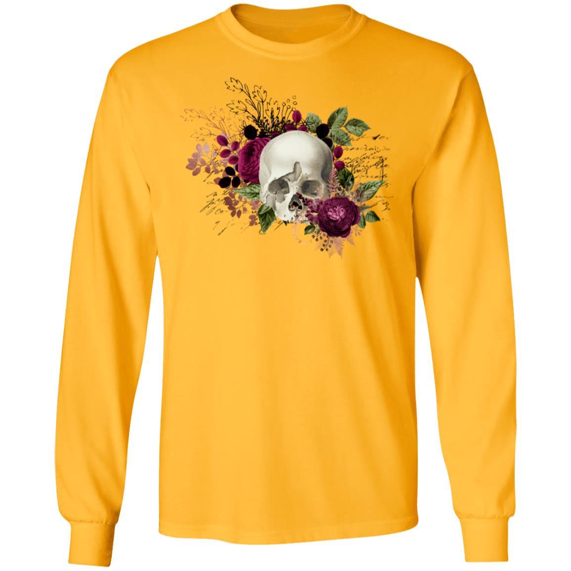 T-Shirts Gold / S Winey Bitches Co Skull Design #6 LS Ultra Cotton T-Shirt WineyBitchesCo