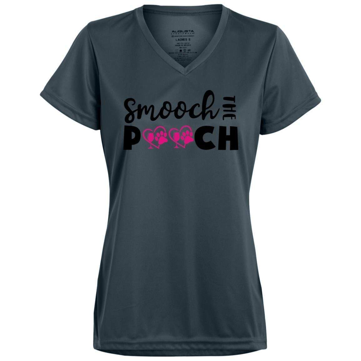T-Shirts Graphite / X-Small Winey Bitches Co "Smooch The Pooch" Ladies' Wicking T-Shirt WineyBitchesCo
