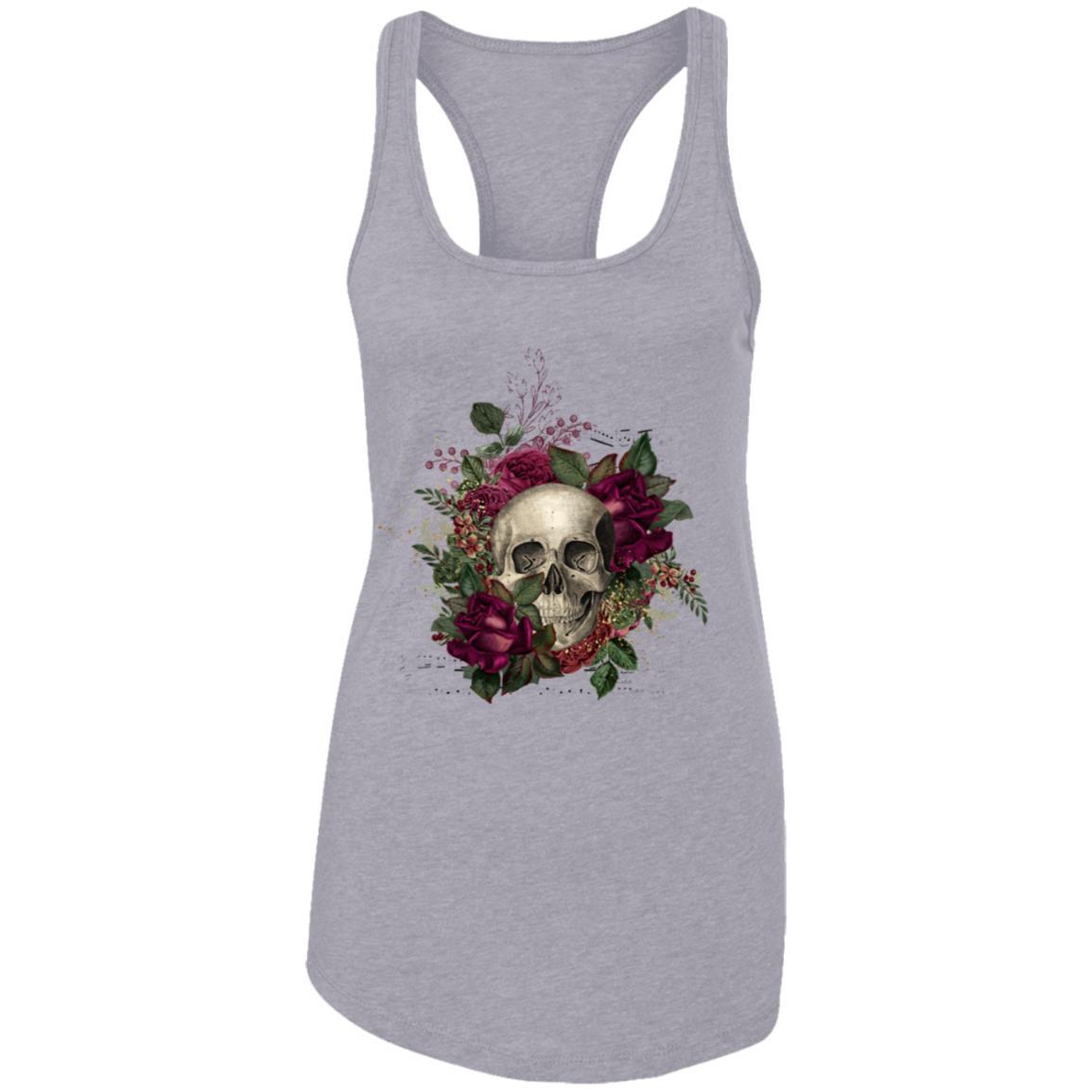 T-Shirts Heather Grey / X-Small Winey Bitches Co Skull Design #2 Ladies Ideal Racerback Tank WineyBitchesCo