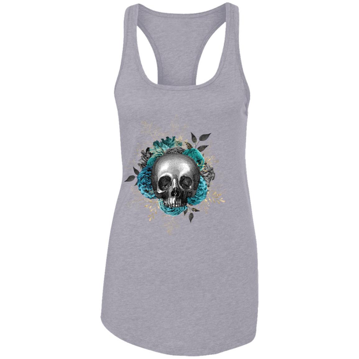 T-Shirts Heather Grey / X-Small Winey Bitches Co Skull Design #3 Ladies Ideal Racerback Tank WineyBitchesCo