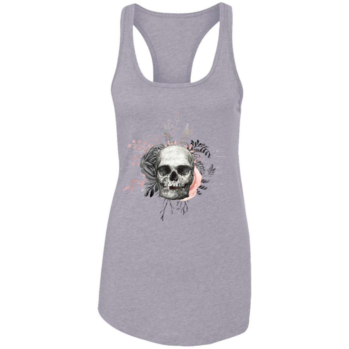 T-Shirts Heather Grey / X-Small Winey Bitches Co Skull Design #4 Ladies Ideal Racerback Tank WineyBitchesCo