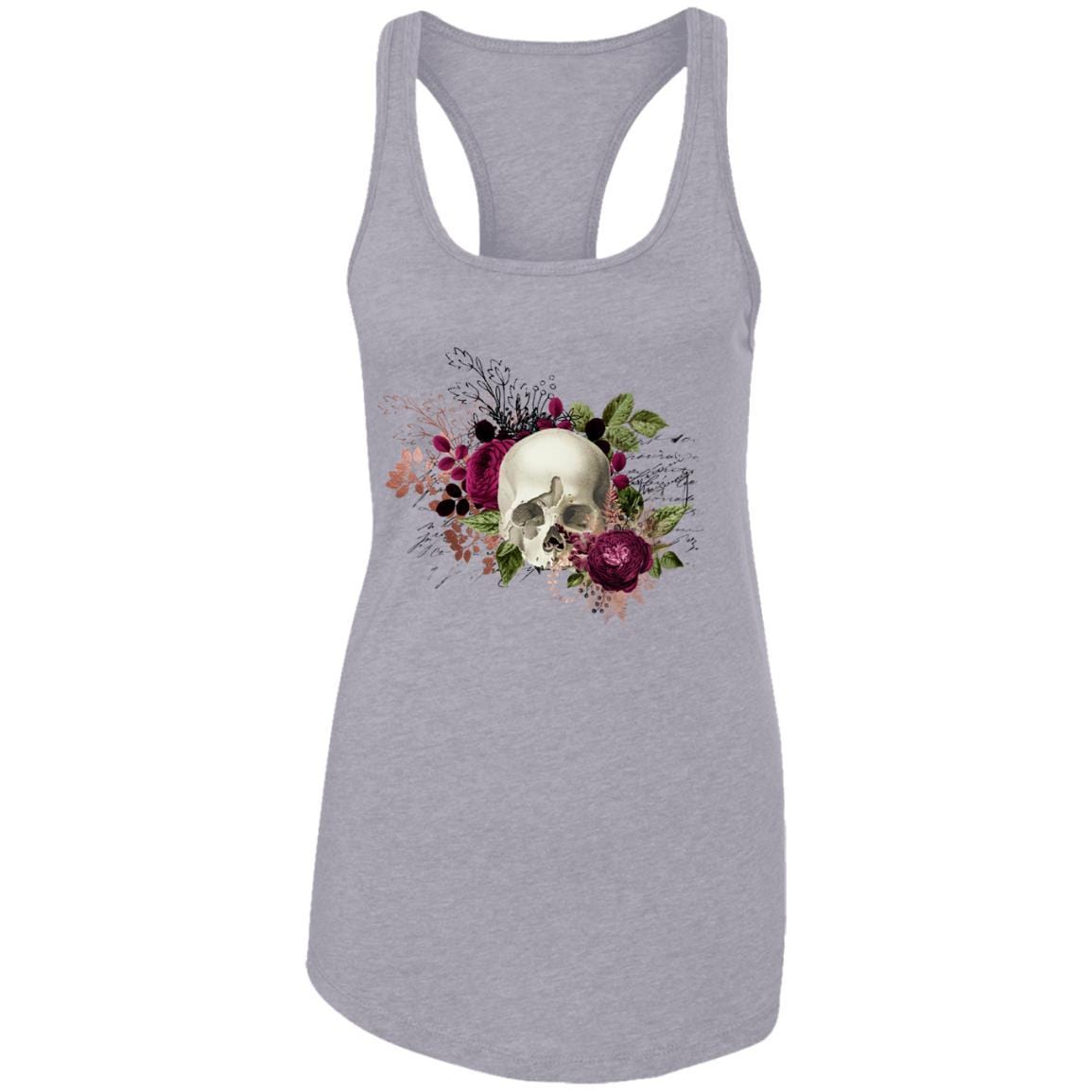 T-Shirts Heather Grey / X-Small Winey Bitches Co Skull Design #6 Ladies Ideal Racerback Tank WineyBitchesCo