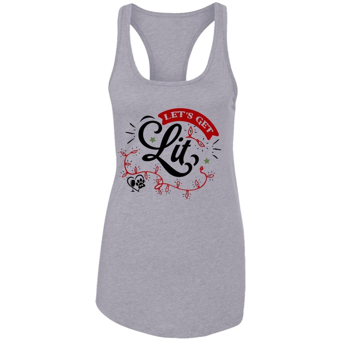T-Shirts Heather Grey / X-Small WineyBitches.Co "Let's Get Lit" Ladies Ideal Racerback Tank WineyBitchesCo