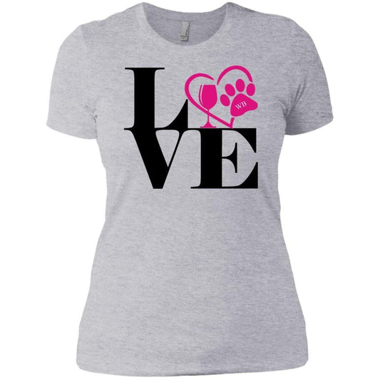 T-Shirts Heather Grey / X-Small WineyBitches.Co "Love Paw 2" Ladies' Boyfriend T-Shirt WineyBitchesCo